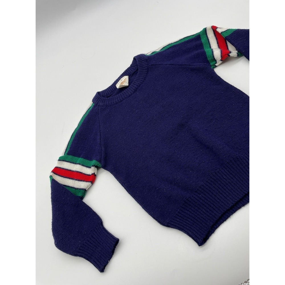 Vintage‎ Kids  Striped Sweater Toddler 4T Blue Nostalgic 90s Acrylic
